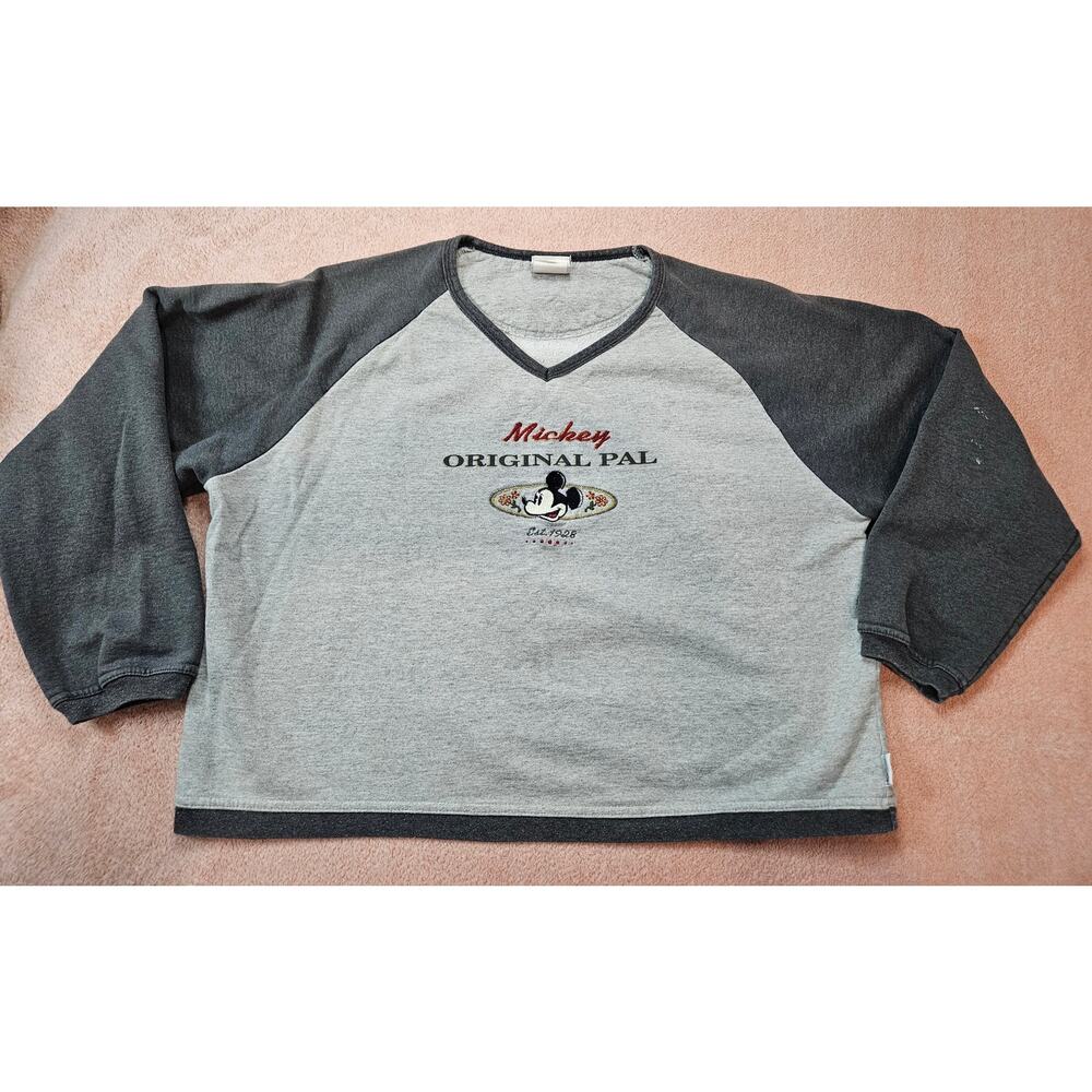 Vintage The Disney Store Mickey Mouse Original Pal Raglan Sweatshirt Made In Usa